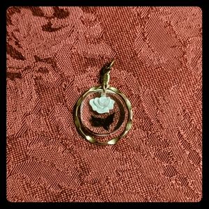 Gold Tone Flower Pendant